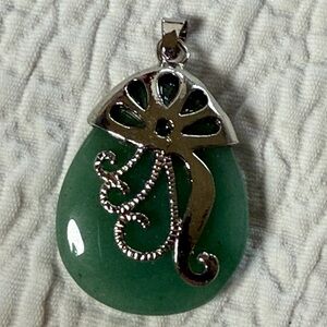 Vintage aventurine pendant 18K GP